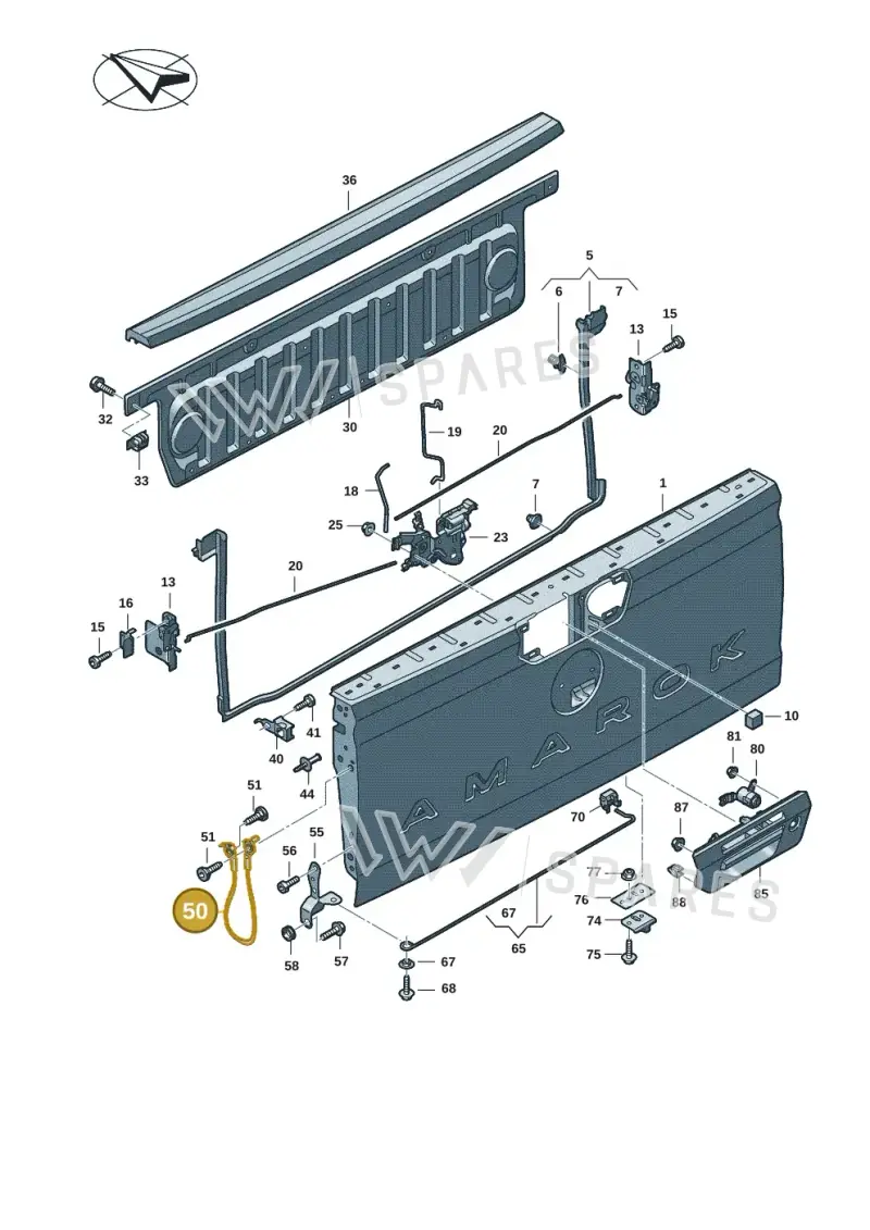 2HJ829491G — Volkswagen Amarok (2022-2025) diagram 2hb829000, position 50