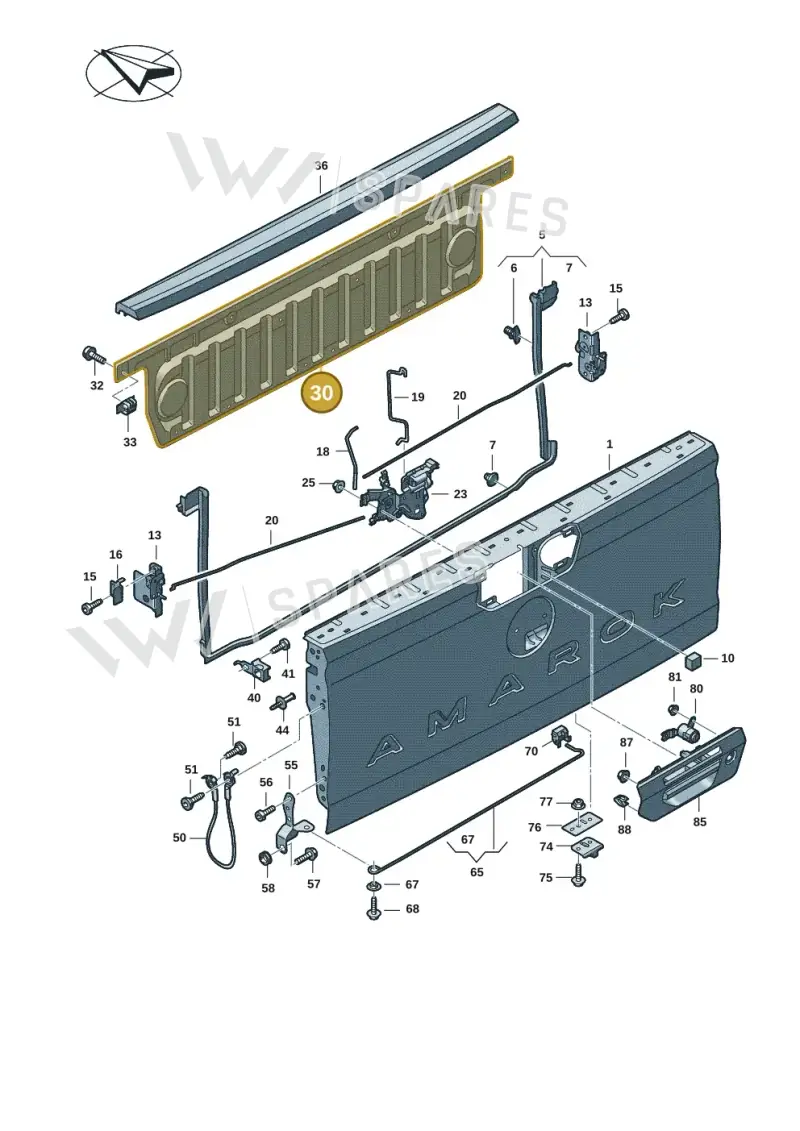 2HJ829707B — Volkswagen Amarok twin cab (2022-) diagram 2hb829000, position 30