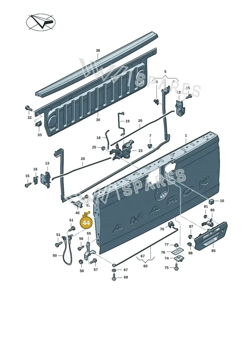 2HJ829861A — Volkswagen Amarok twin cab (2022-) diagram 2hb829000, position 44