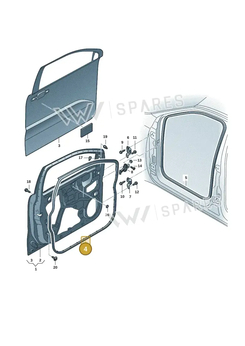 2HJ837070 — Volkswagen Amarok twin cab (2022-) diagram 2hb831000, position 4