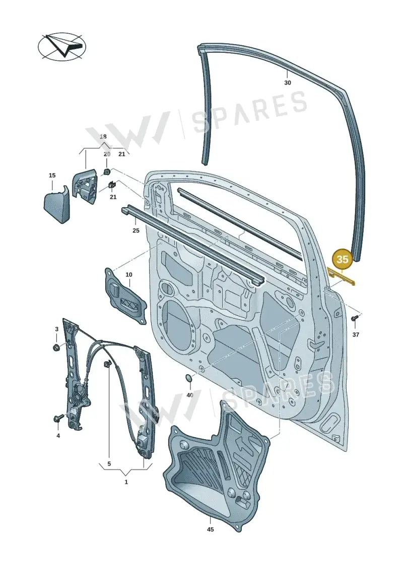 2HJ837407F — Volkswagen Amarok (2022-2025) diagram 2hb837500, position 35