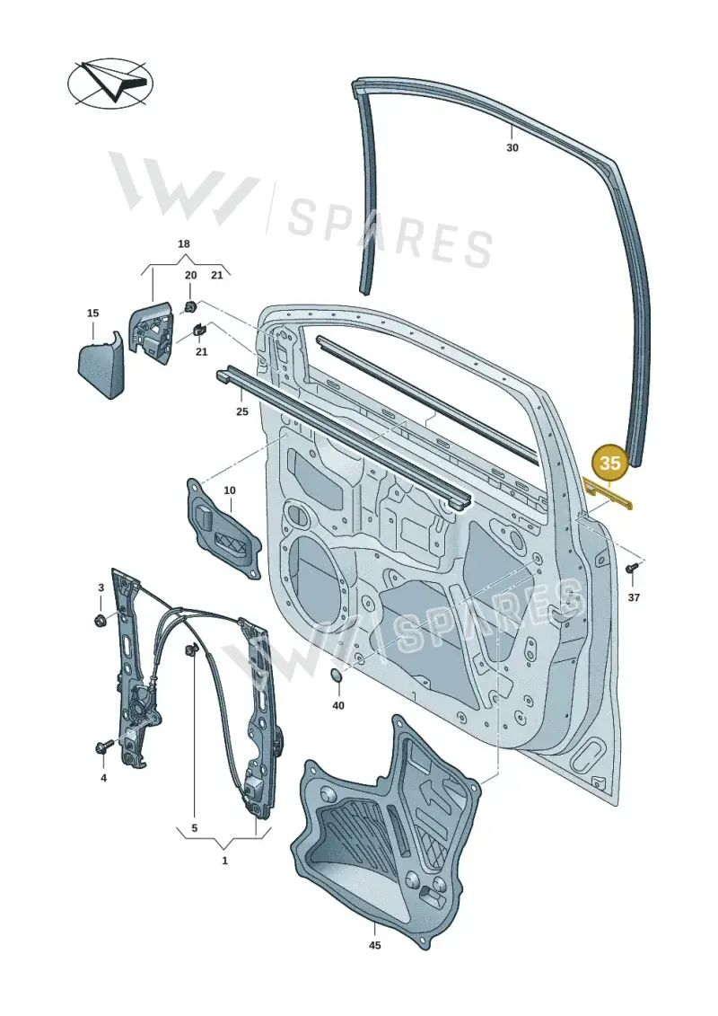 2HJ837407G — Volkswagen Amarok (2022-2025) diagram 2hb837500, position 35