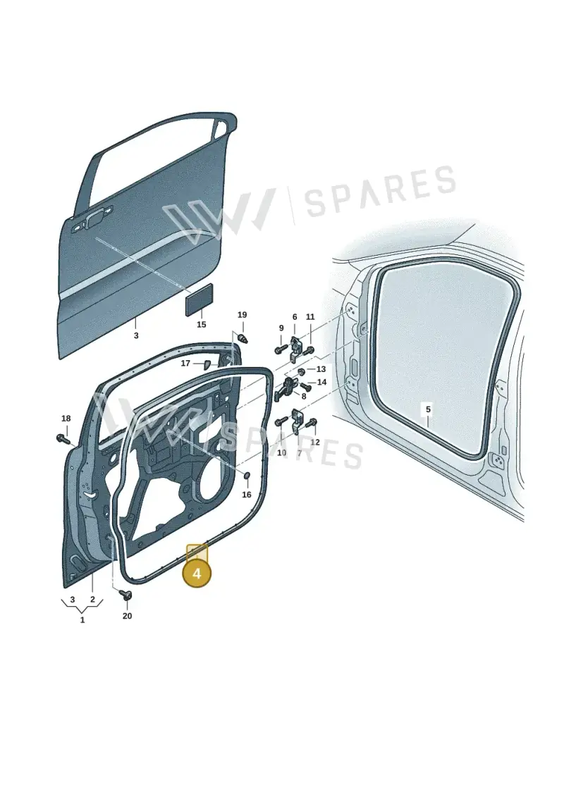 2HJ837702A — Volkswagen Amarok twin cab (2022-) diagram 2hb831000, position 4