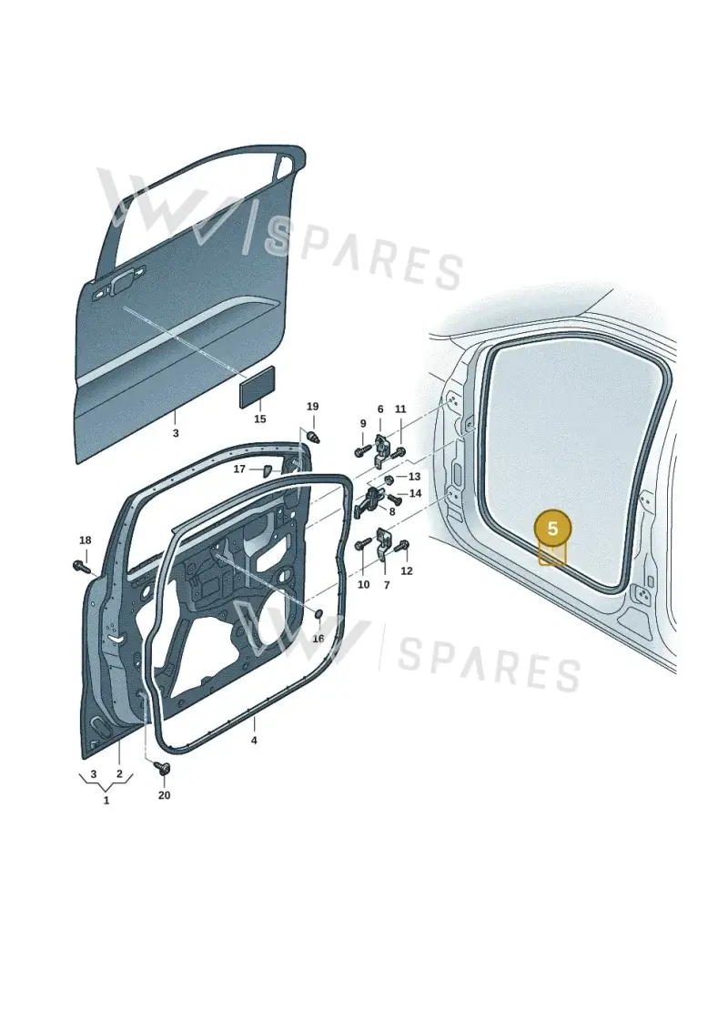 2HJ837911D — Volkswagen Amarok twin cab (2022-) diagram 2hb831000, position 5