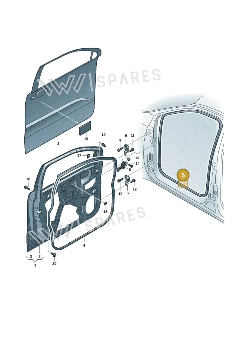 2HJ837912E — Volkswagen Amarok twin cab (2022-) diagram 2hb831000, position 5