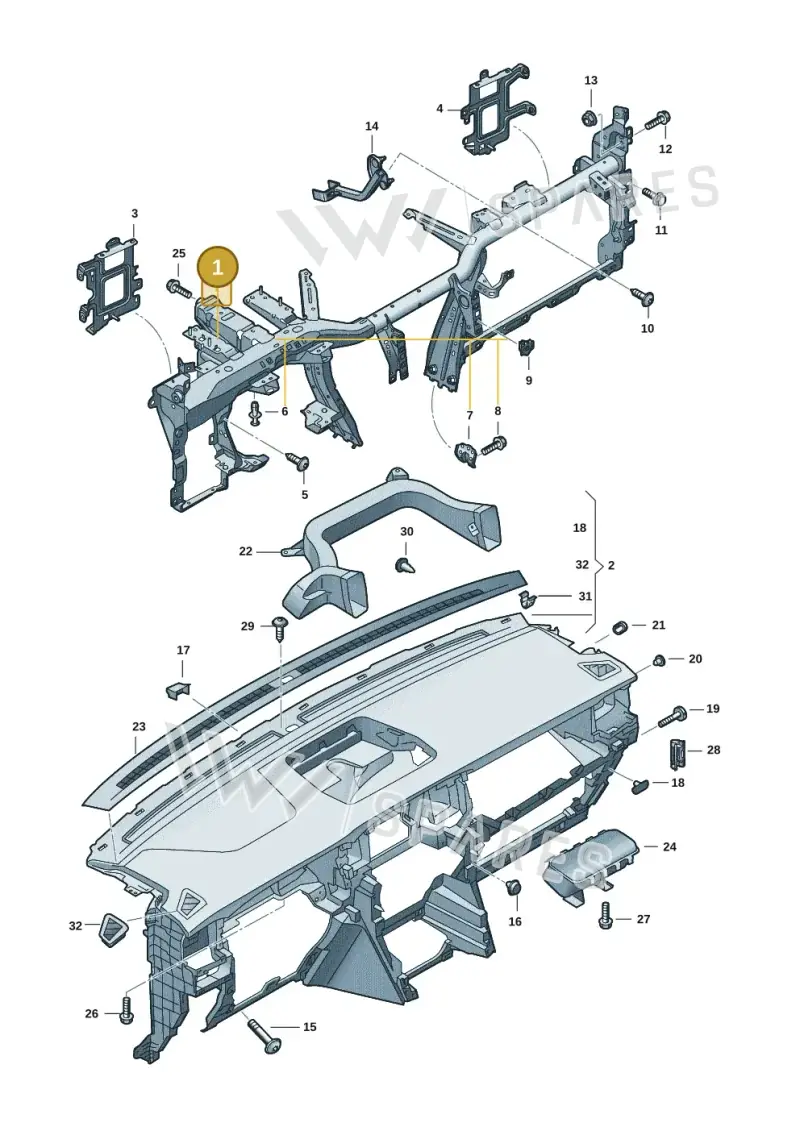 2HJ857017AA — Volkswagen Amarok (2022-2025) diagram 2hb857000, position 1