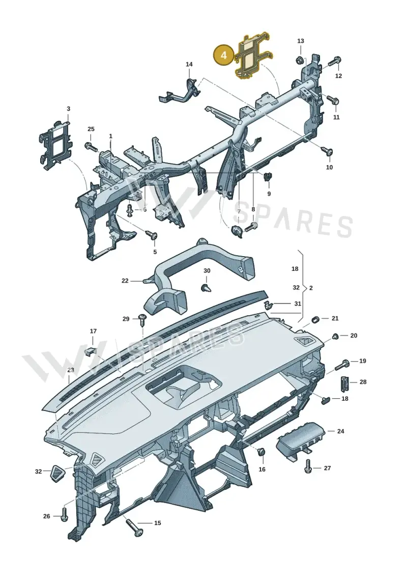 2HJ857980D — Volkswagen Amarok twin cab (2022-) diagram 2hb857000, position 4