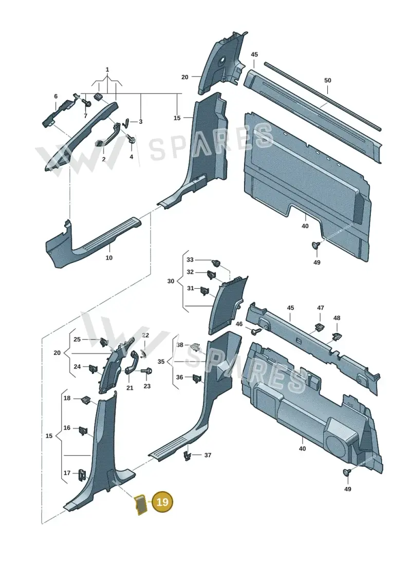 2HJ858906BR12 — Volkswagen Amarok twin cab (2022-) diagram 2hb867700, position 19