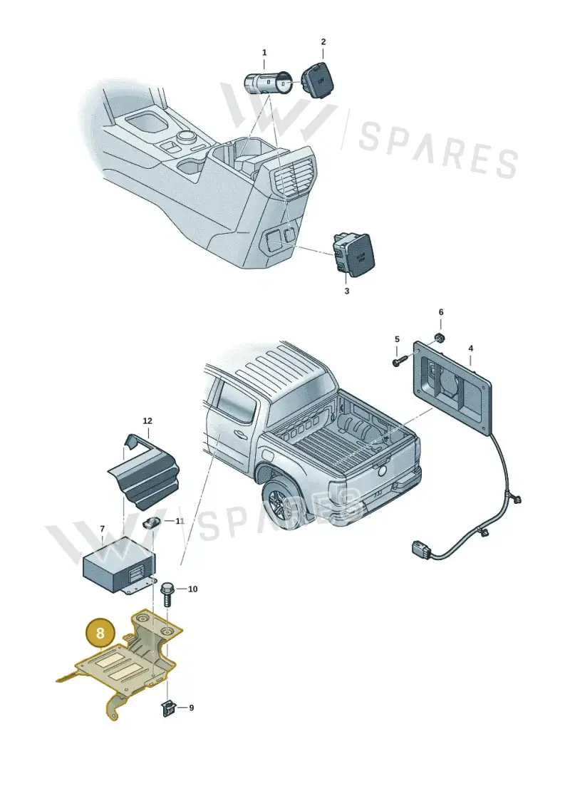 2HJ901099 — Volkswagen Amarok (2022-2025) diagram 2hb919020, position 8