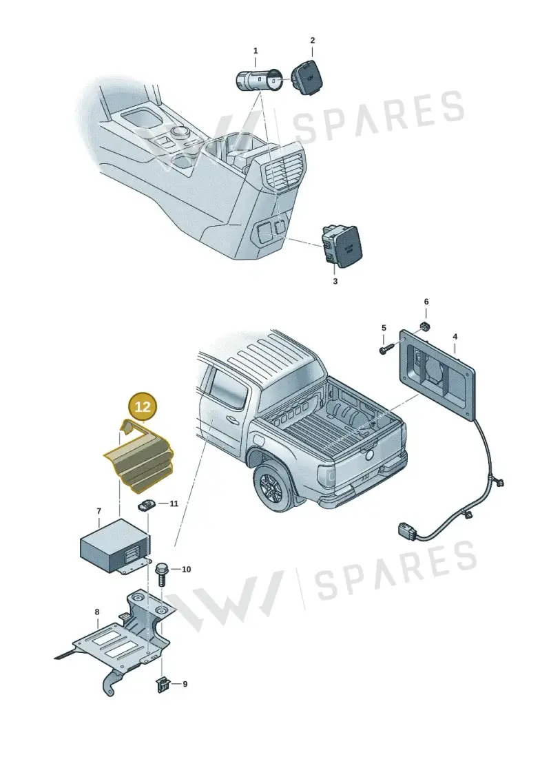 2HJ903521A — Volkswagen Amarok (2022-2025) diagram 2hb919020, position 12