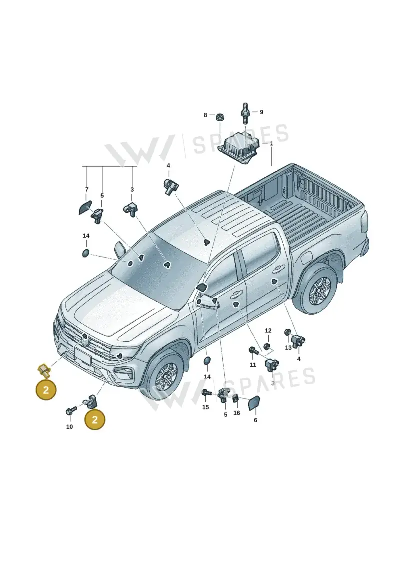 2HJ906351 — Volkswagen Amarok (2022-2025) diagram 2hb959600, position 2