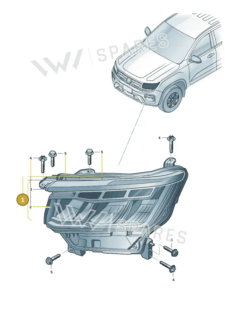2HJ941035F — Volkswagen Amarok (2022-2025) diagram 2hb941010, position 1