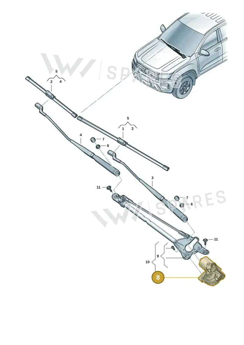 2HJ955113E — Volkswagen Amarok (2022-2025) diagram 2hb955000, position 8