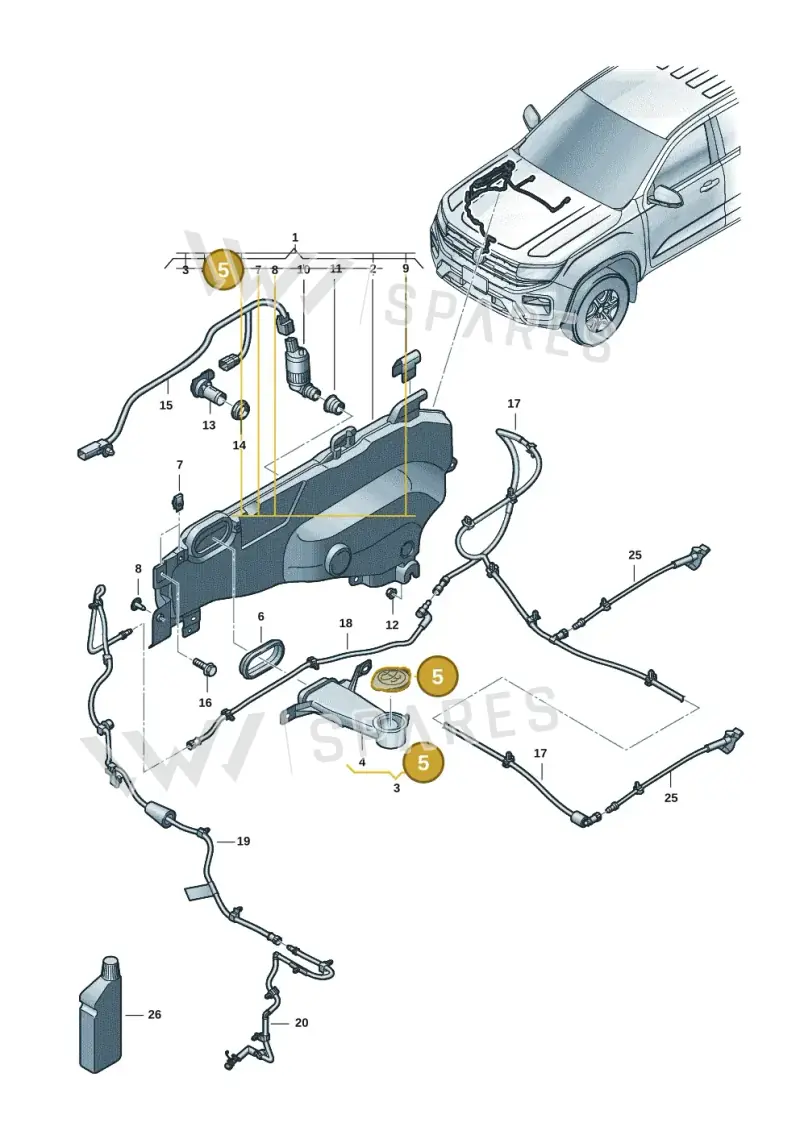 2HJ955455A — Volkswagen Amarok (2022-2025) diagram 2hb955100, position 5