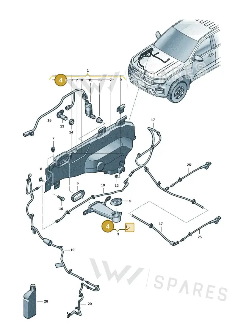 2HJ955463C — Volkswagen Amarok (2022-2025) diagram 2hb955100, position 4