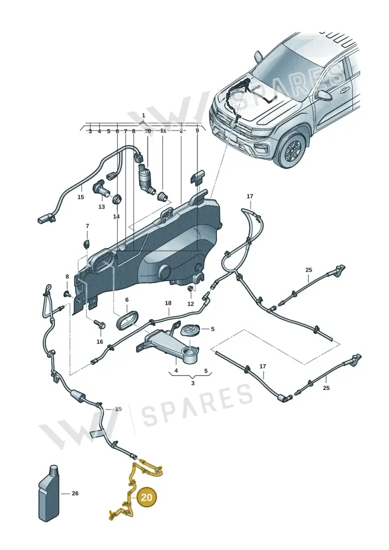 2HJ955567 — Volkswagen Amarok (2022-2025) diagram 2hb955100, position 20