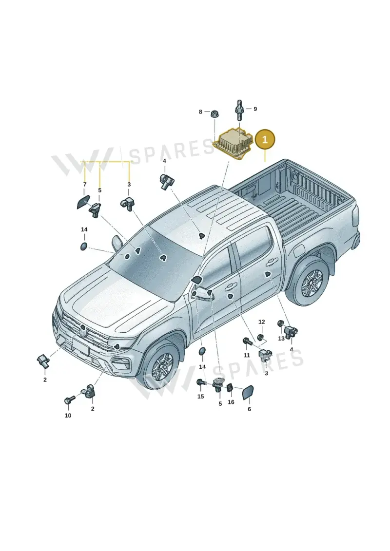 2HJ959403G — Volkswagen Amarok (2022-2025) diagram 2hb959600, position 1