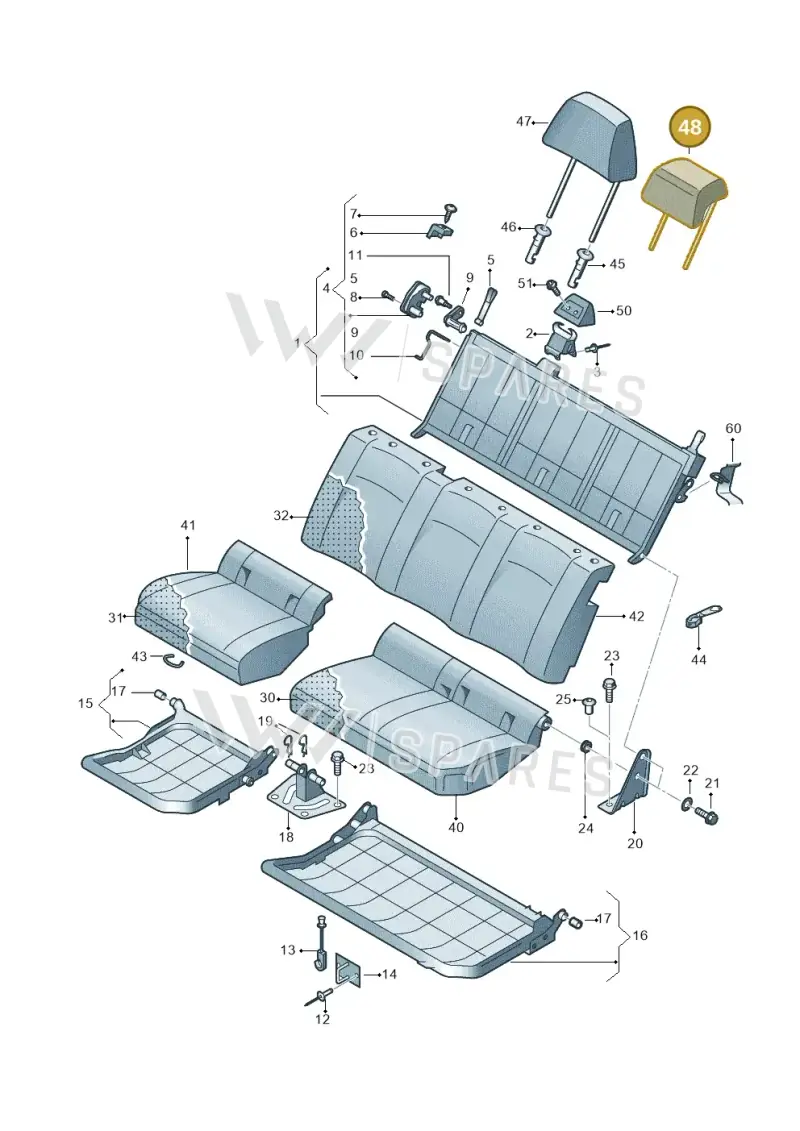 2HP885901NICE — Volkswagen Amarok twin cab (2016-2022) diagram 749885850, position 48