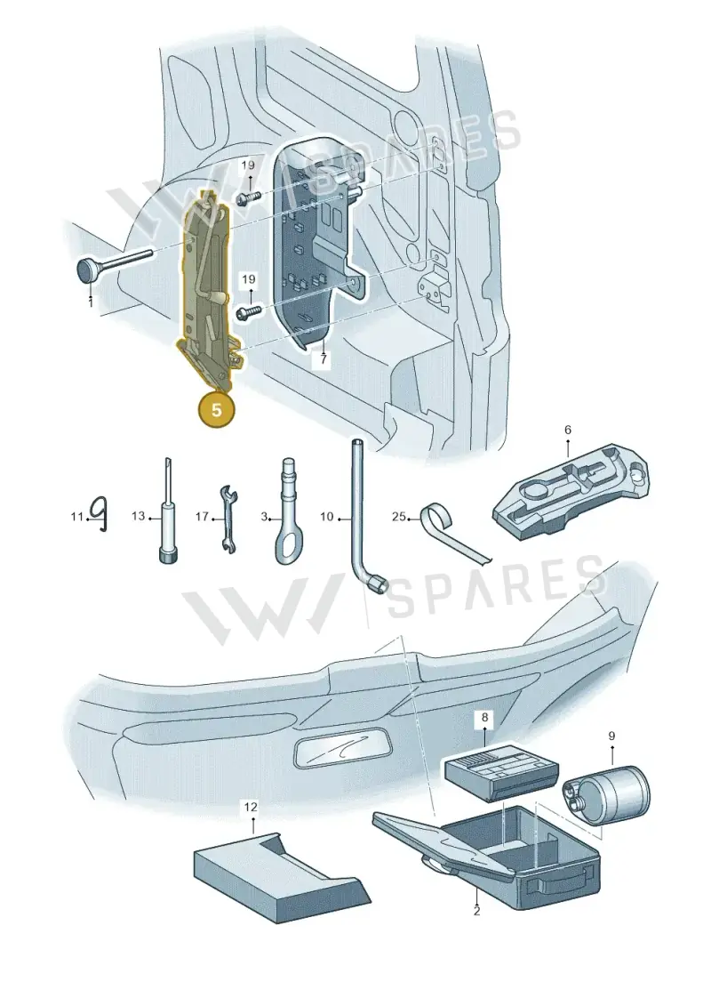 2K0011031H — Volkswagen Caddy kombi (2015-2020) diagram 443012000, position 5