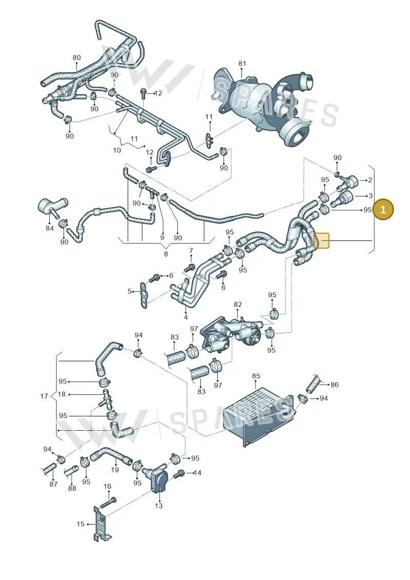 2K0121156G — Volkswagen Caddy Maxi Kombi (2010-2015) diagram 649121110, position 1