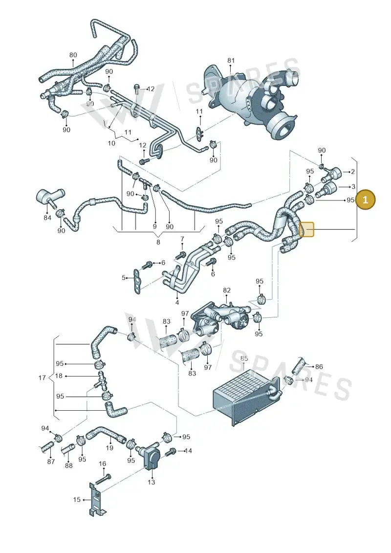2K0121156J — Volkswagen Caddy Maxi Kombi (2010-2015) diagram 649121110, position 1