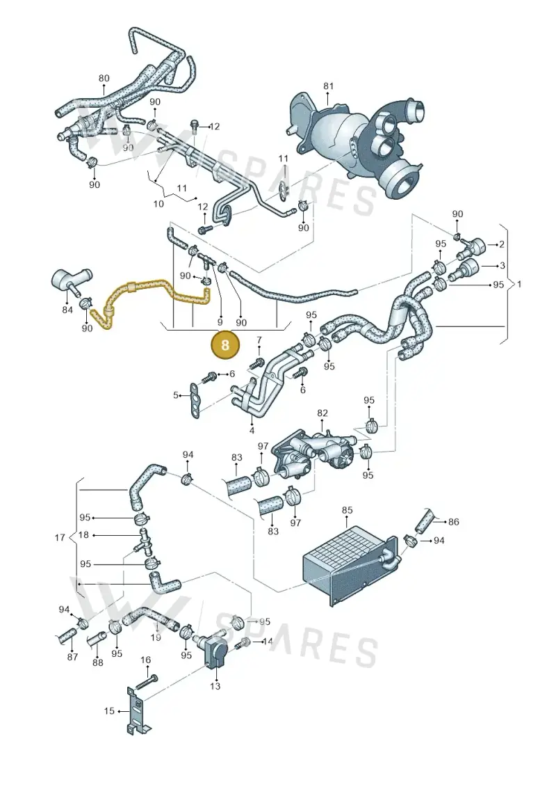 2K0122447G — Volkswagen Caddy Maxi Kombi (2010-2015) diagram 649121110, position 8
