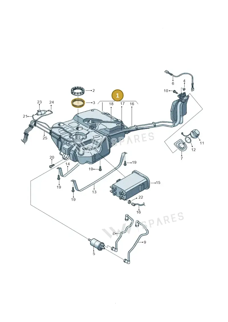 2K0201060J — Volkswagen Caddy panel van (2008-2010) diagram 652201050, position 1