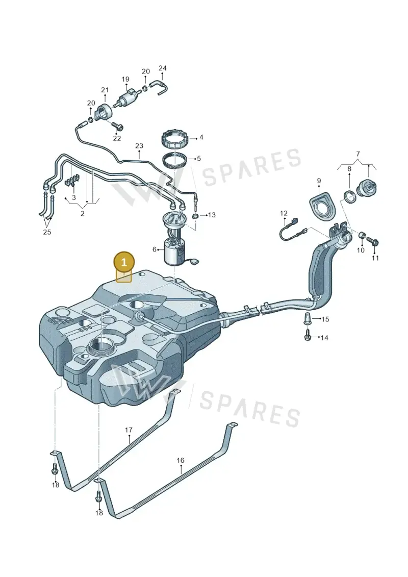 2K0201060J — Volkswagen Caddy kombi (2015-2020) diagram 690201600, position 1