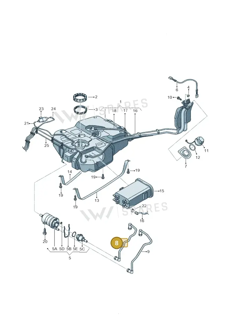 2K0201293 — Volkswagen CADDY (2004-) diagram 443201050, position 8