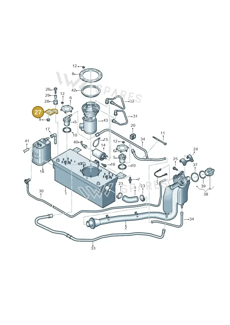 2K0201505D — Volkswagen Caddy kombi (2015-2020) diagram 866201500, position 27