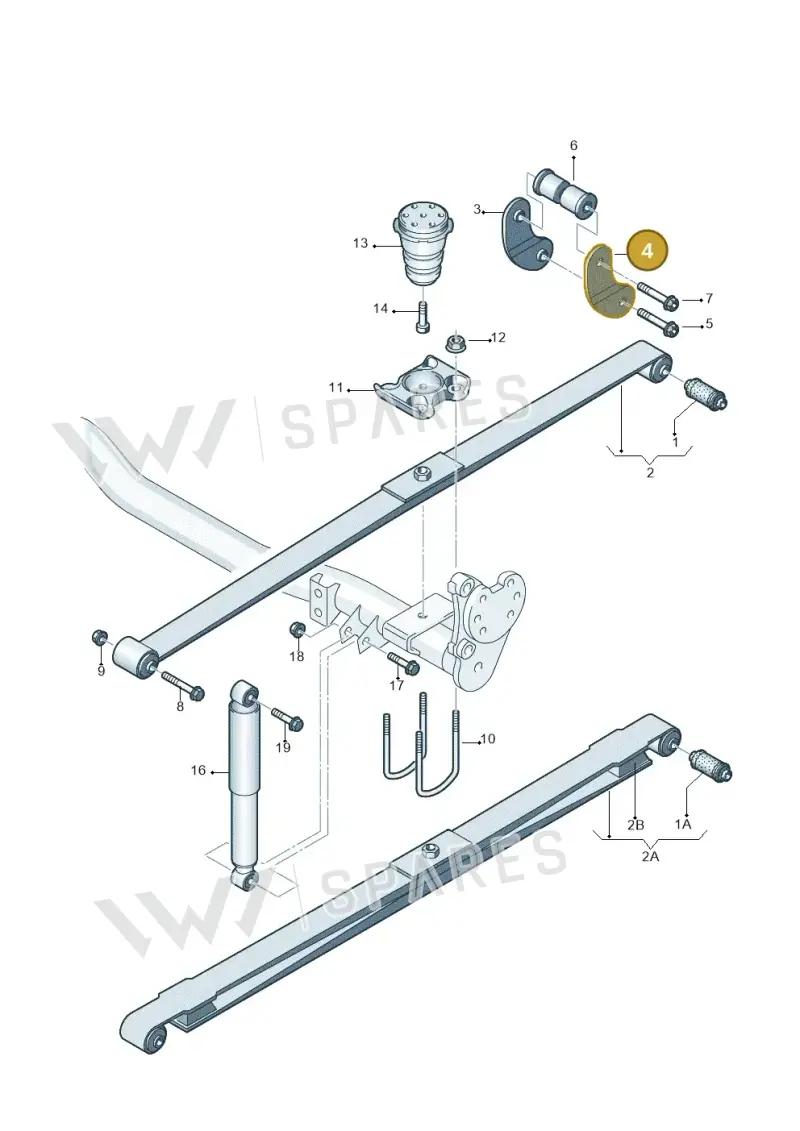 2K0599196A — Volkswagen Caddy kombi (2015-2020) diagram 443511000, position 4
