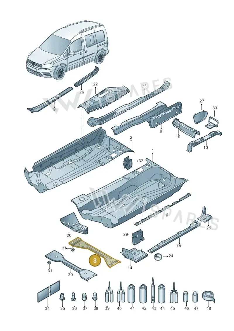 2K0802128 — Volkswagen Caddy kombi (2015-2020) diagram 866803100, position 3