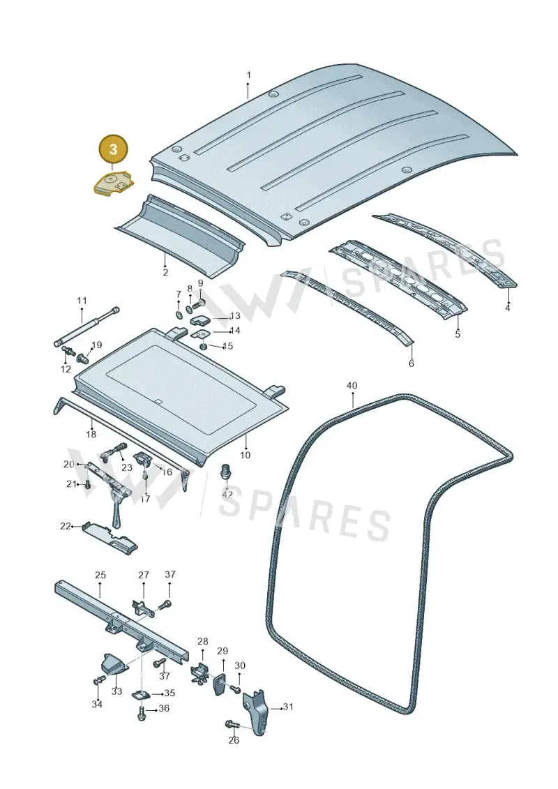2K0817251A — Volkswagen Caddy kombi (2015-2020) diagram 443817020, position 3