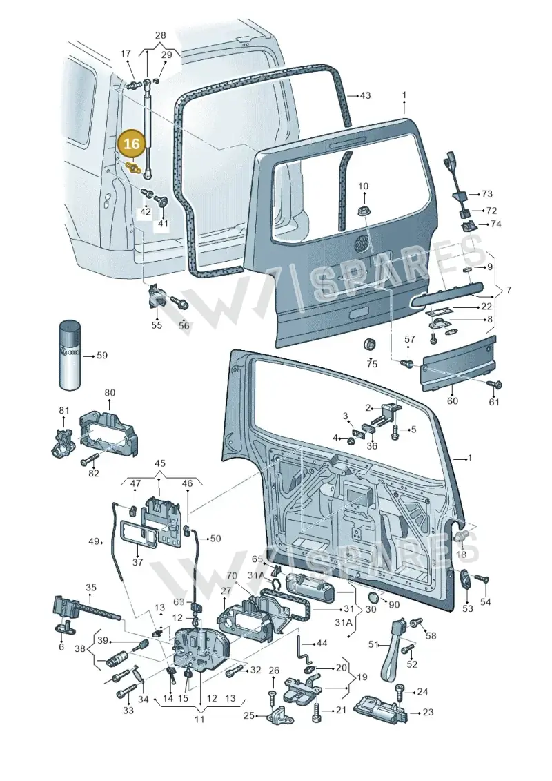 2K0827439B — Volkswagen Transp. caravelle (2008-2009) diagram 410827300, position 16