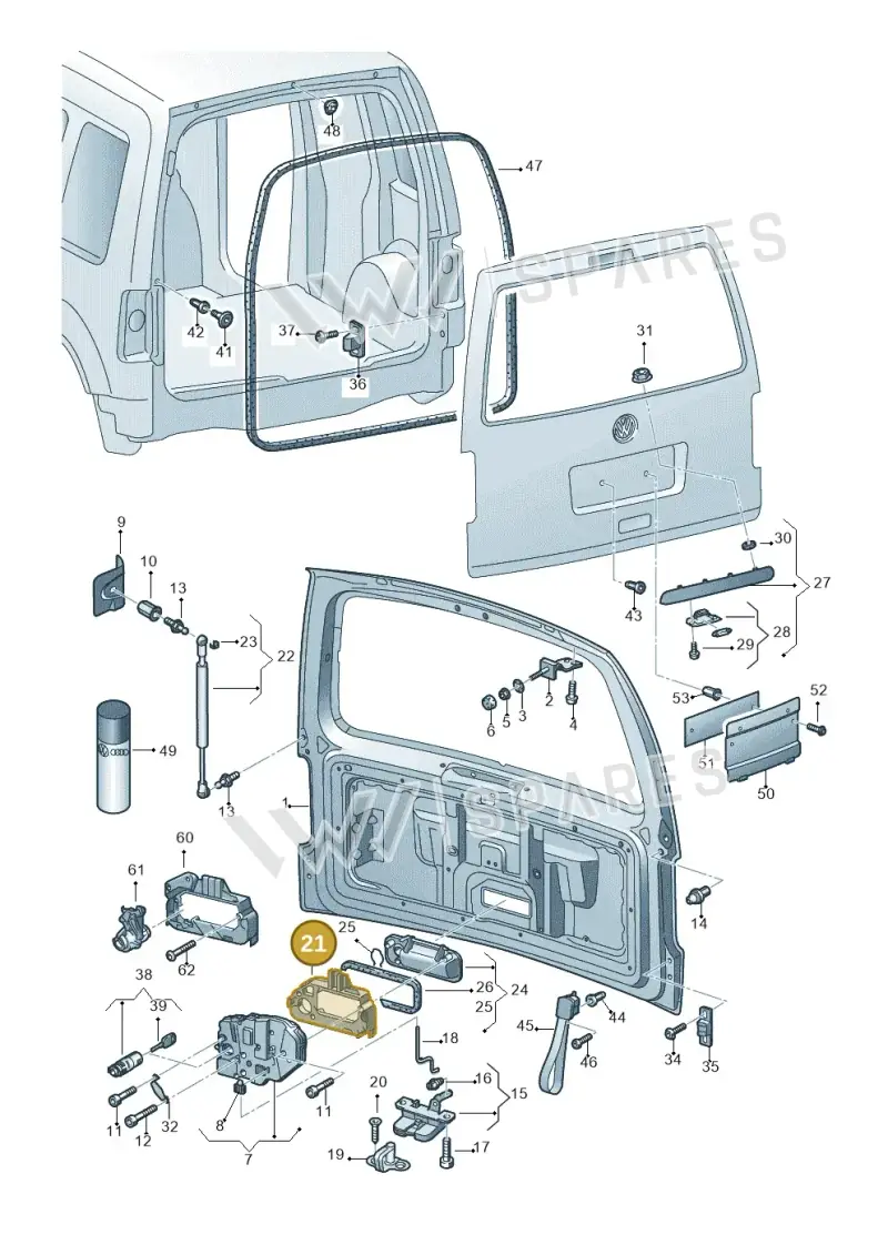 2K0827526 — Volkswagen Caddy panel van (2008-2010) diagram 443827300, position 21
