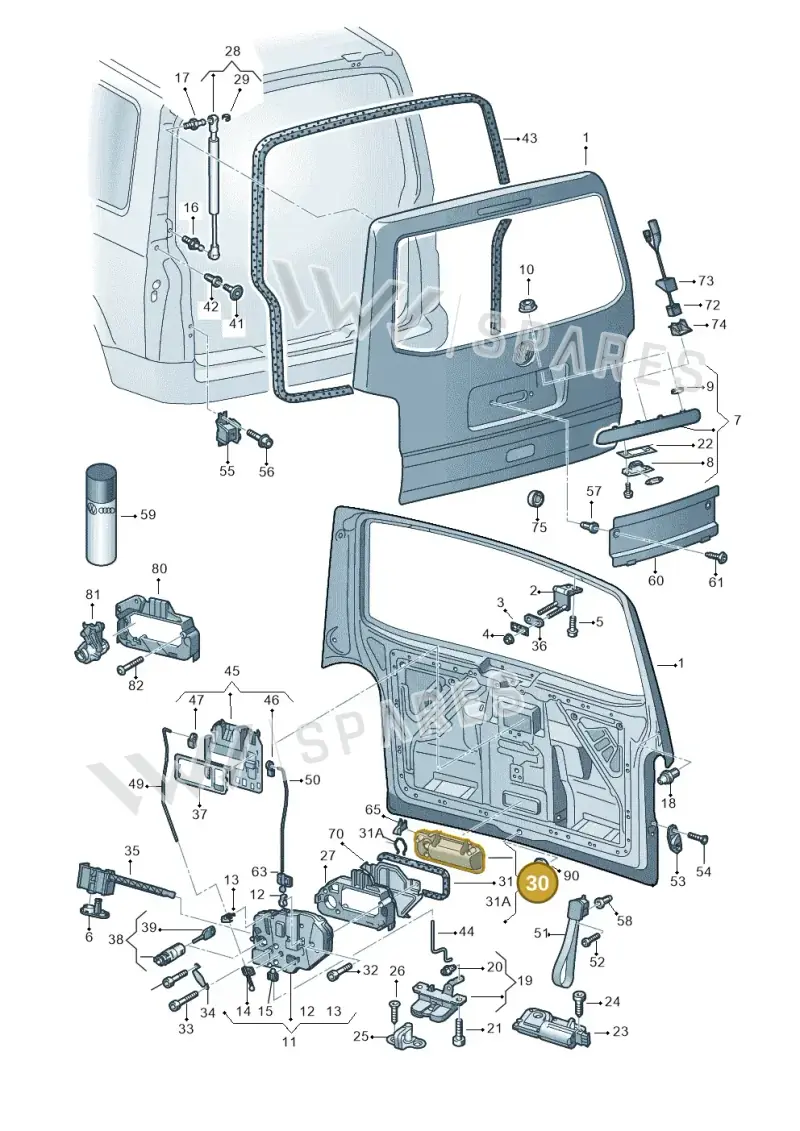 2K0827561A3FZ — Volkswagen Transp. caravelle (2011-2015) diagram 410827300, position 30