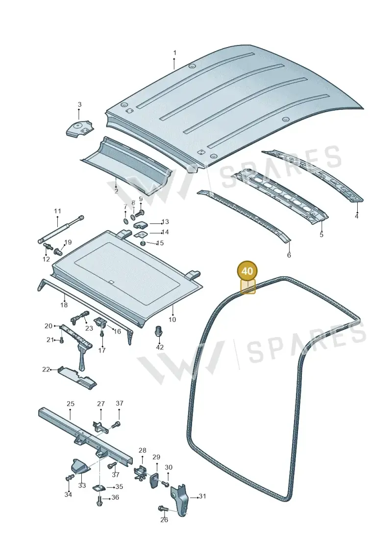 2K0829193S — Volkswagen Caddy kombi (2015-2020) diagram 443817020, position 40