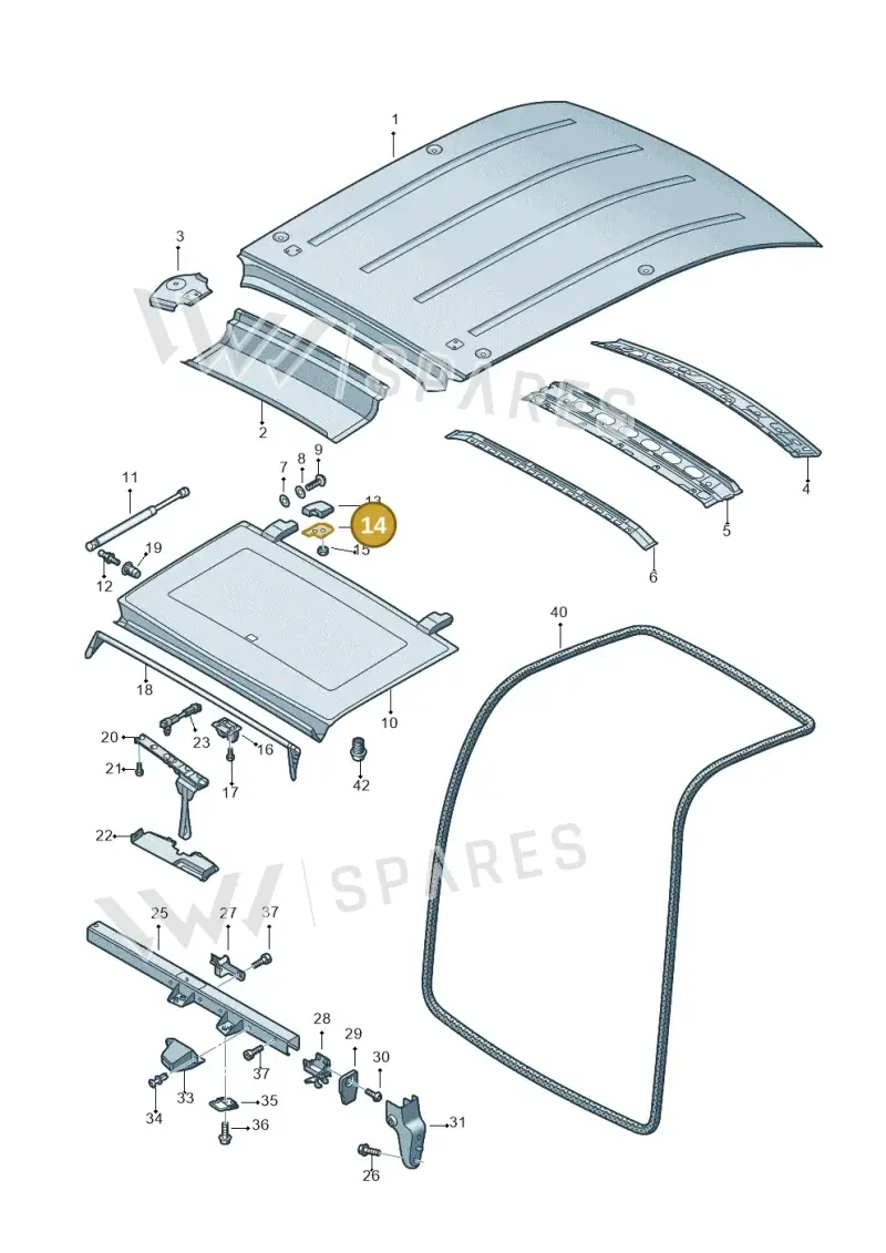 2K0829771 — Volkswagen Caddy kombi (2015-2020) diagram 443817020, position 14