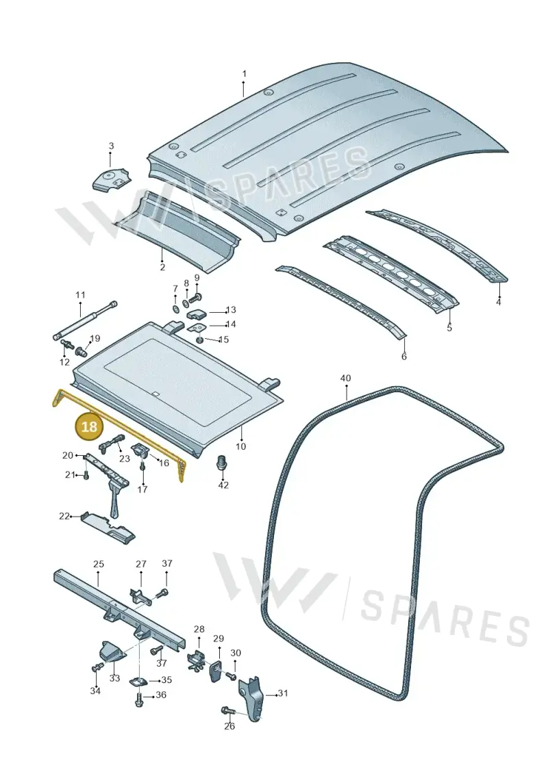 2K0829773A5AP — Volkswagen Caddy kombi (2015-2020) diagram 443817020, position 18