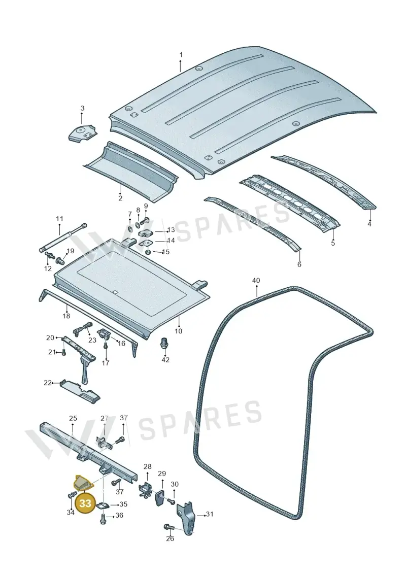 2K08298979B9 — Volkswagen Caddy kombi (2015-2020) diagram 443817020, position 33