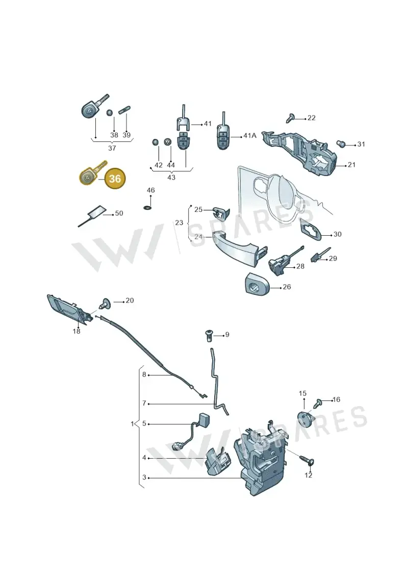 2K0837219HINF — Volkswagen Bora (2008-2016) diagram 643837000, position 36