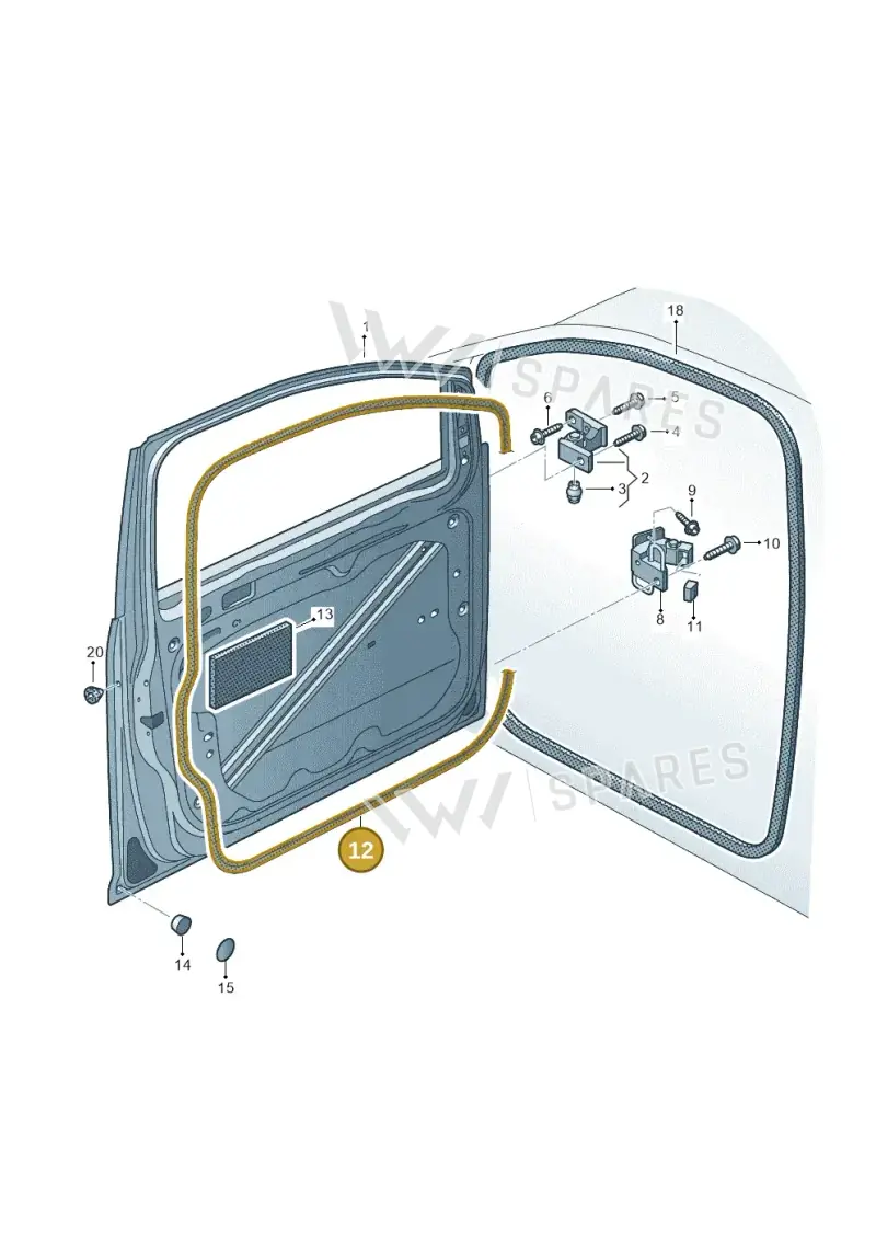 2K0837702 — Volkswagen Caddy kombi (2015-2020) diagram 866831000, position 12