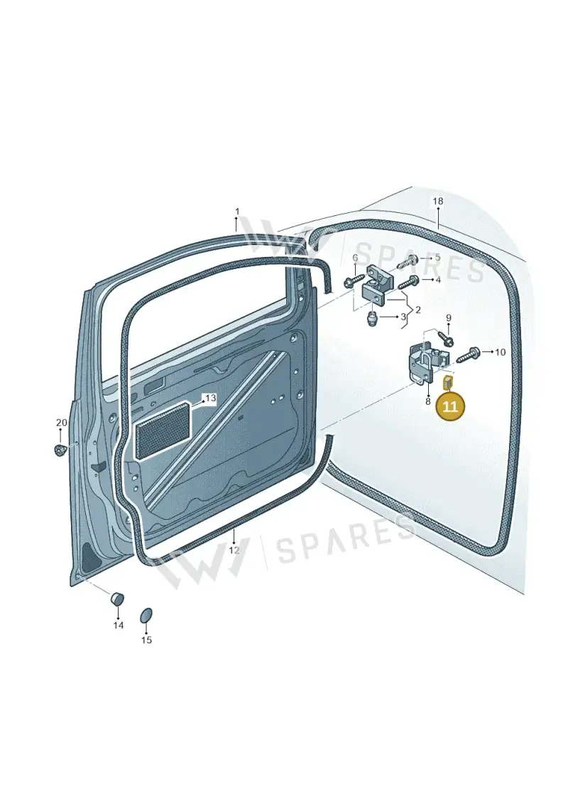 2K0837763 — Volkswagen Caddy kombi (2015-2020) diagram 866831000, position 11