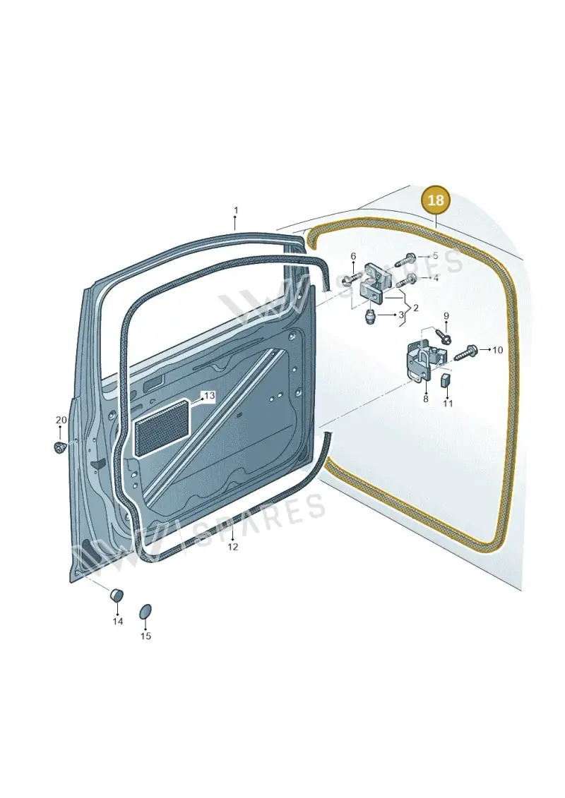 2K0837911J — Volkswagen Caddy kombi (2015-2020) diagram 866831000, position 18