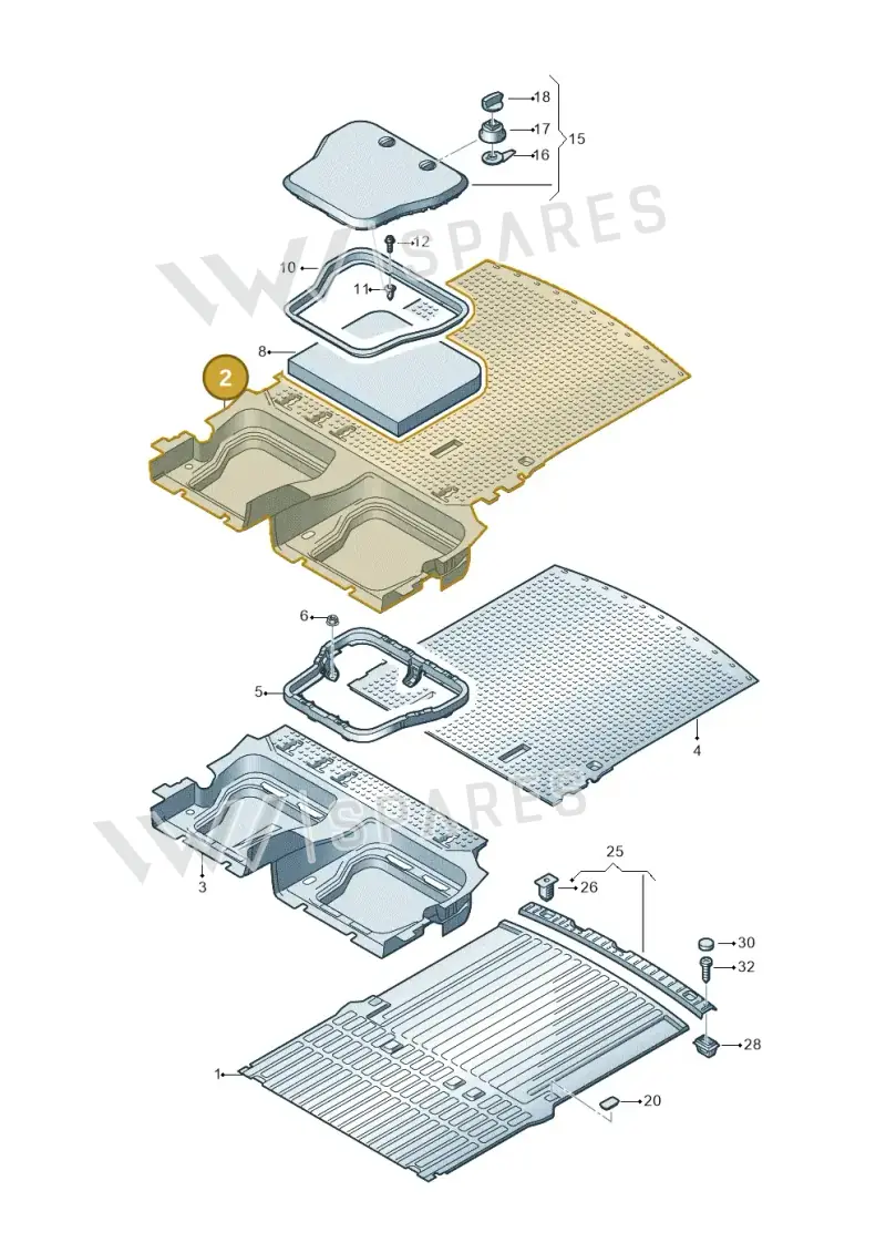2K0863732ALWH7 — Volkswagen Caddy kombi (2015-2020) diagram 690863800, position 2