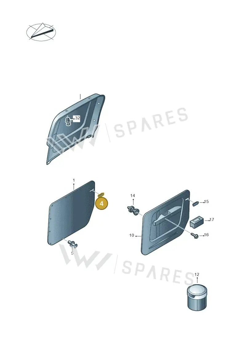 2K086716382V — Volkswagen Caddy (2015-2020) diagram 443867200, position 4