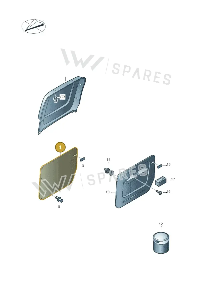 2K0867203DTZ6 — Volkswagen Caddy (2015-2020) diagram 443867200, position 1
