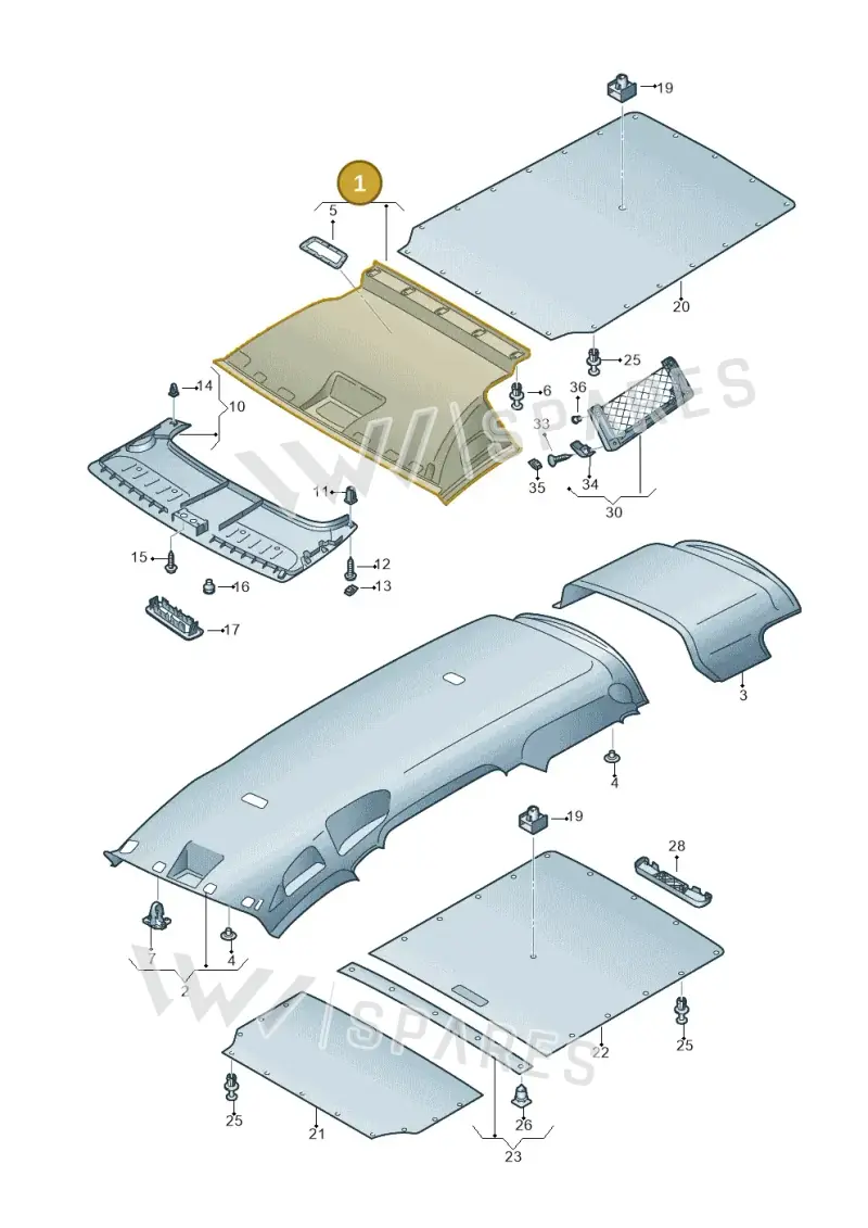 2K0867501CC33C — Volkswagen Caddy kombi (2015-2020) diagram 866867550, position 1