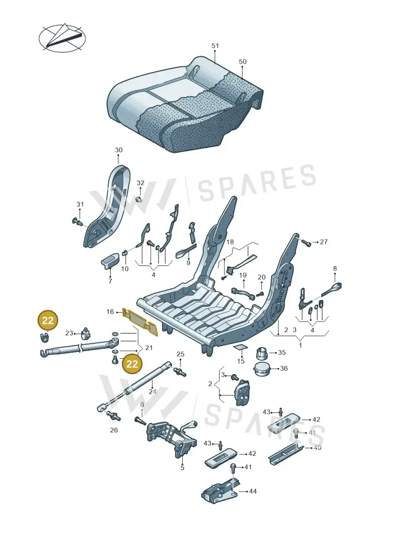 2K0883343 — Volkswagen Caddy Maxi Kombi (2010-2015) diagram 690883300, position 22