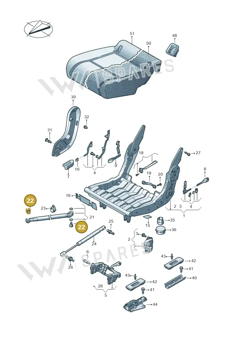 2K0883343 — Volkswagen Caddy (2015-2020) diagram 866883030, position 22